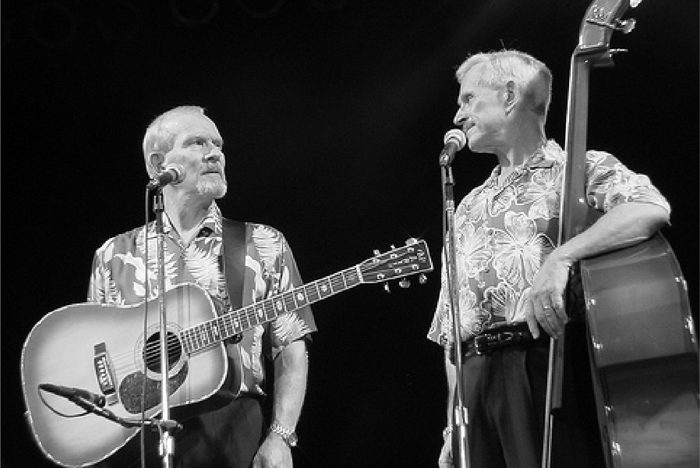The Smothers Brothers on stage.