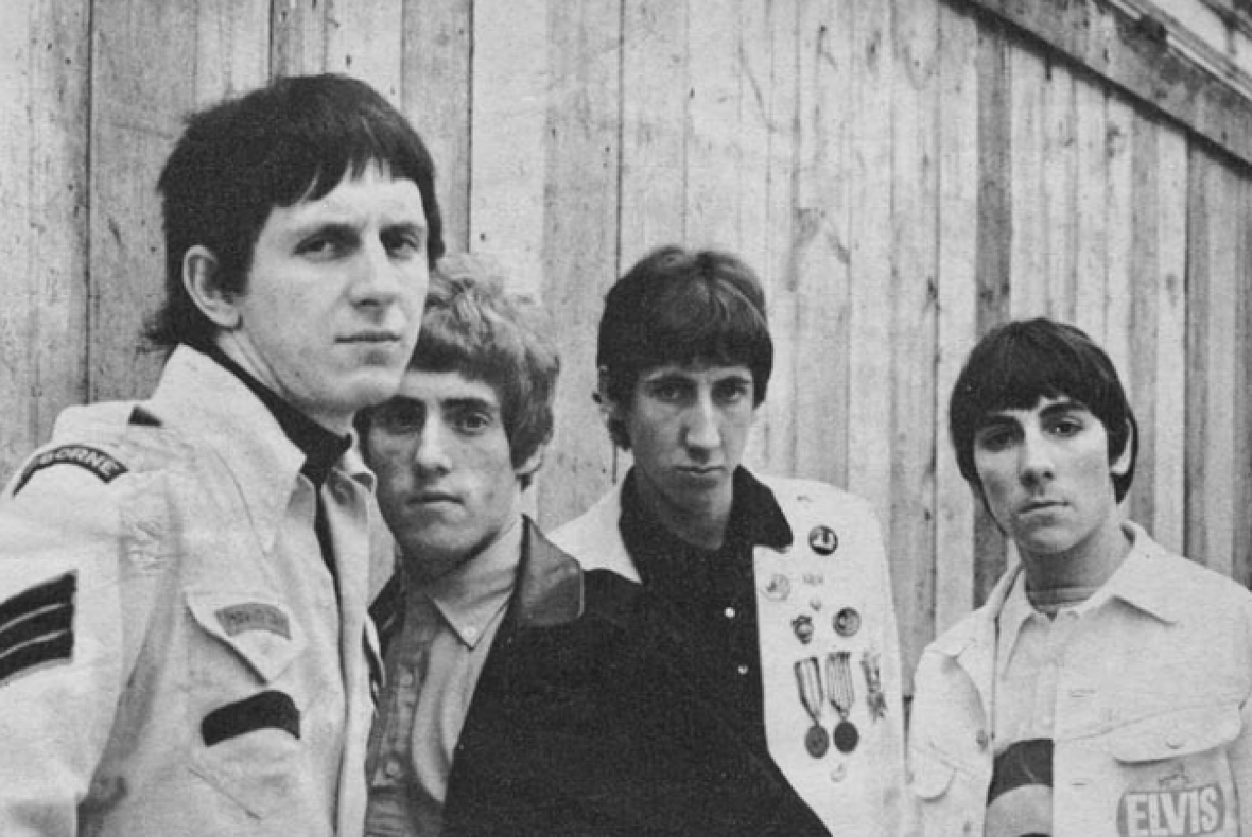 A black and white picture of The Who in their youth