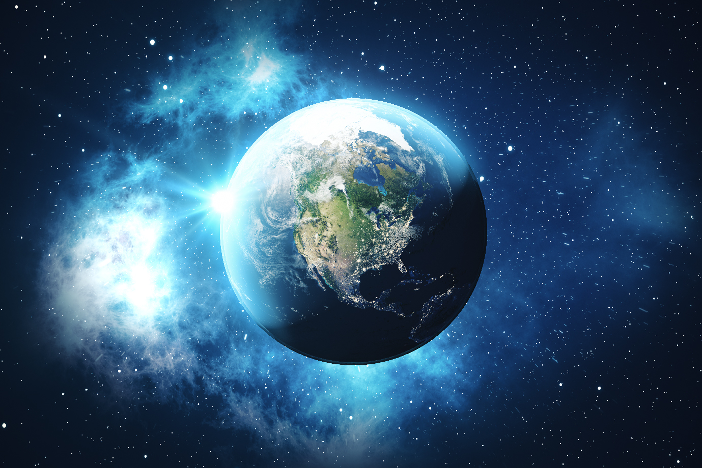 A picture of planet Earth in space.