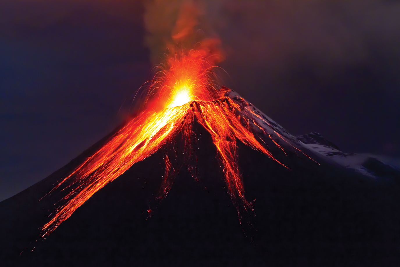 Volcano erupting