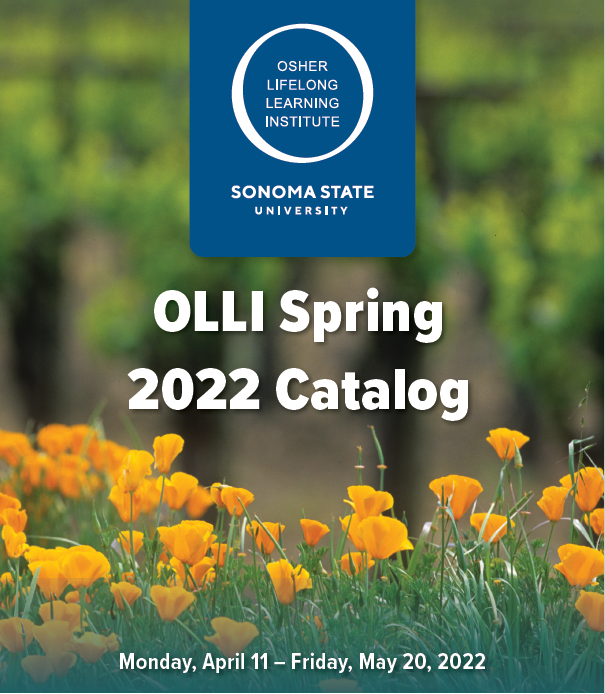 OLLI logo above a field of California poppies