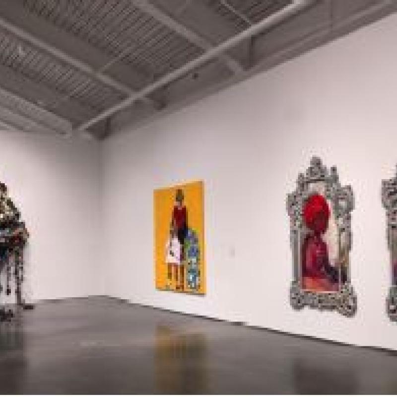Art exhibits at a museum