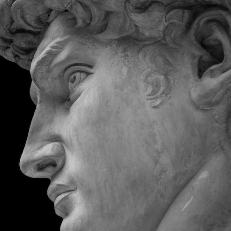 marble sculpture of man's face