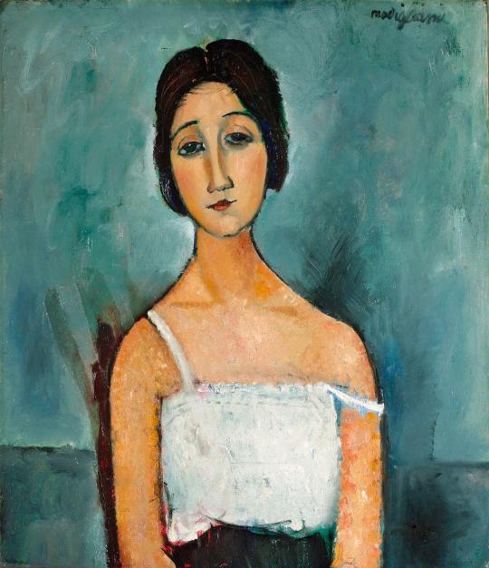 A painting of a woman by Amedeo Modigliani