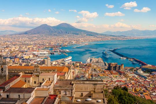 An aerial view of Bella Napoli, Italy